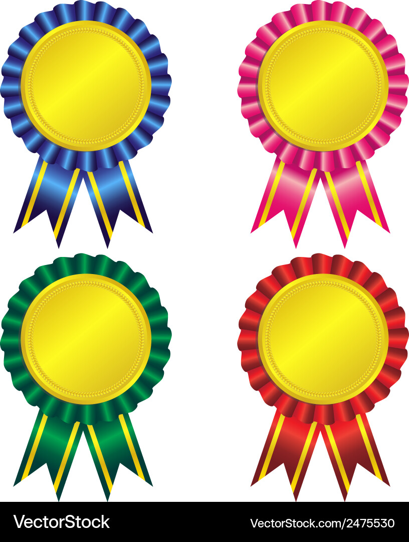 Award Ribbon Set Royalty Free Vector Image - VectorStock for Free Printable Award Ribbons Templates