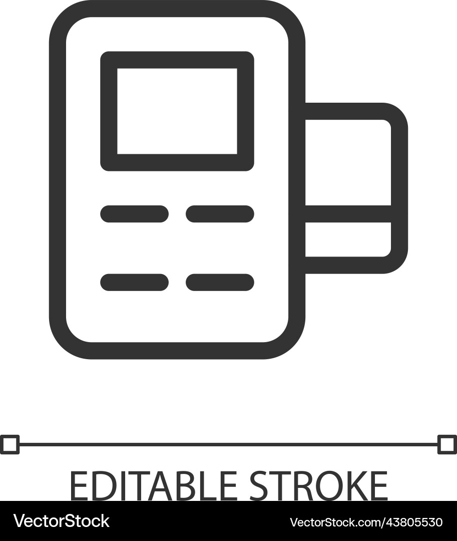 Card payment terminal pixel perfect linear ui icon Card payment terminal pixel perfect linear ui icon Vector Image