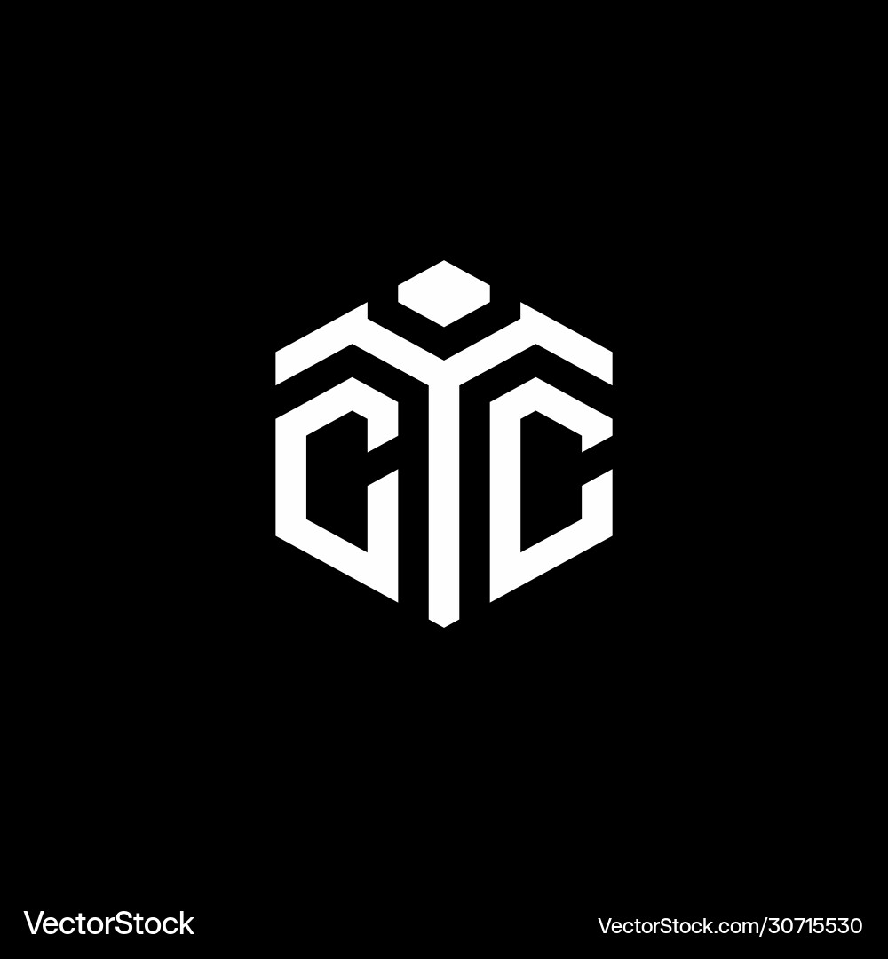 Cc monogram logo with abstract hexagon style Vector Image