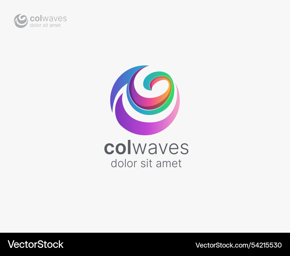 Colorful abstract circle logo gradient Royalty Free Vector