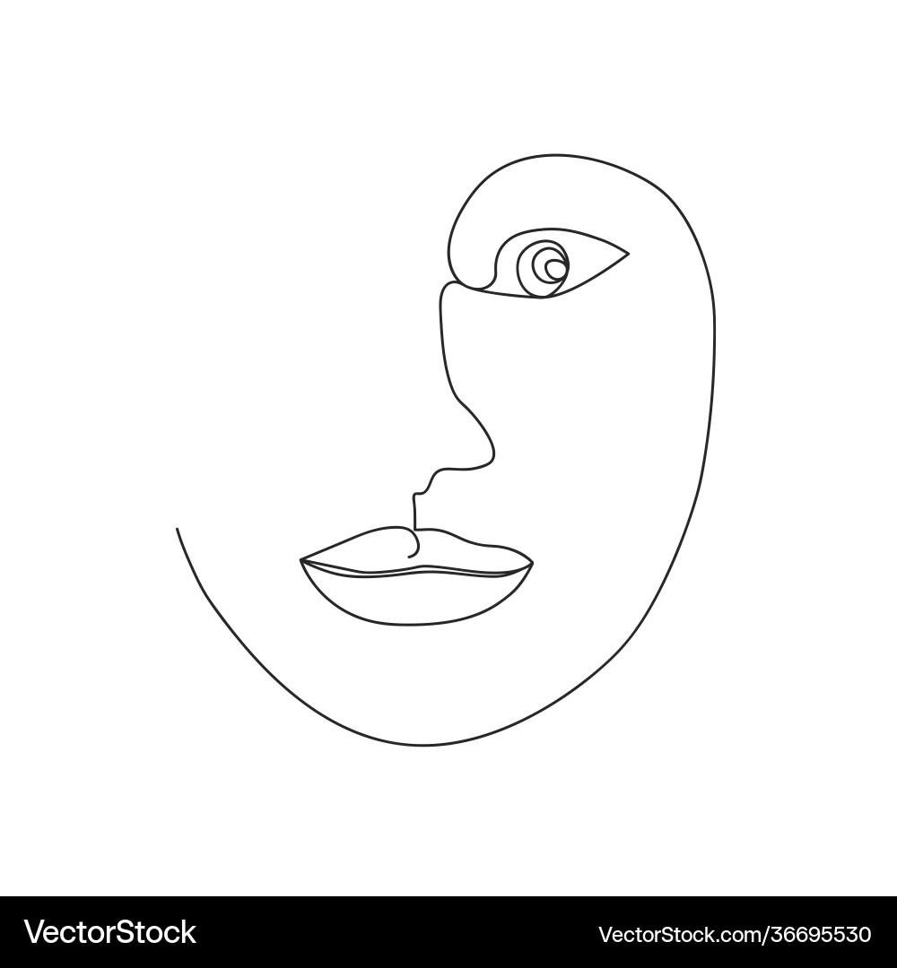 Continuous line drawing set faces Continuous line drawing set faces Vector Image