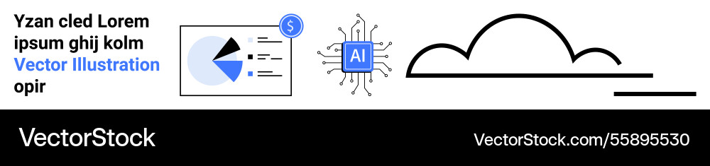 Data visualization ai chip and cloud network Data visualization ai chip and cloud network vector image