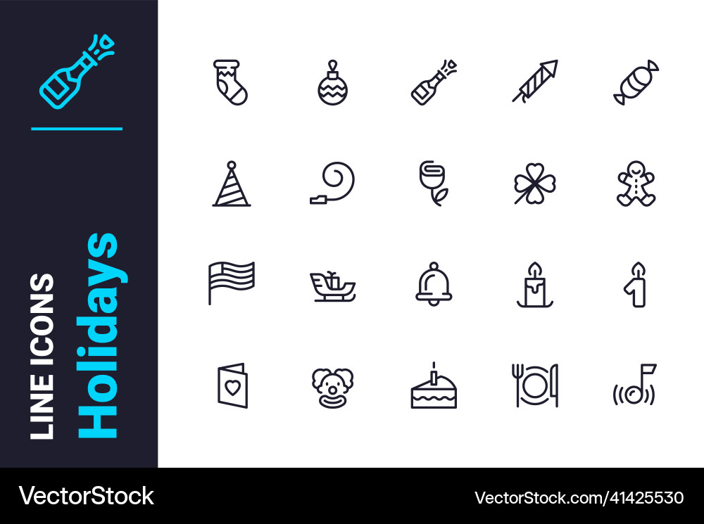 Decor symbols for holiday icons set vector image