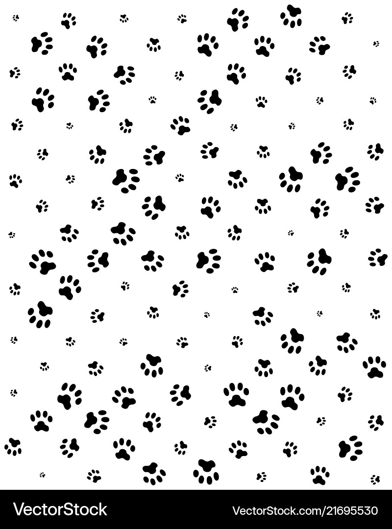 Dog Paw Print Seamless Pattern Vector Image