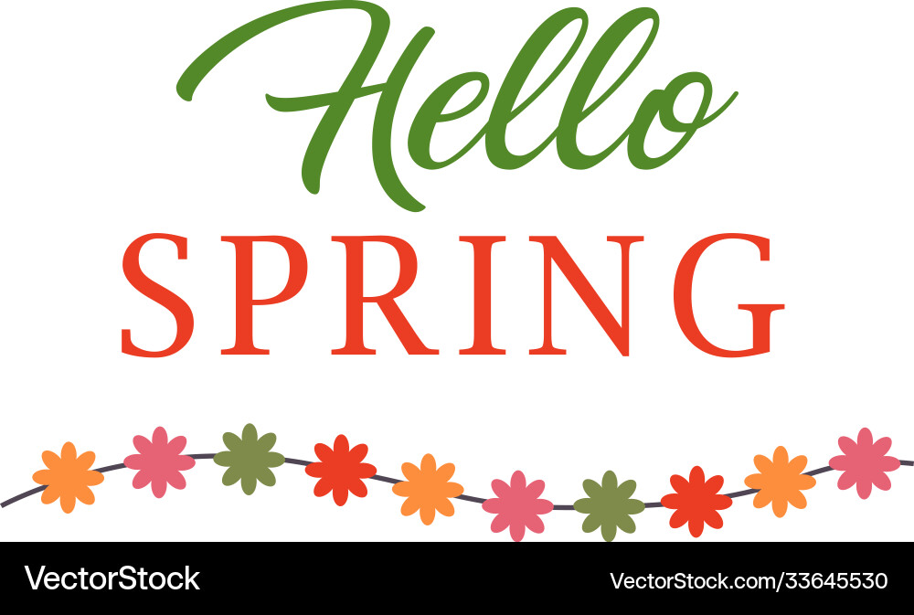 Hello spring template design Hello spring template design Vector Image