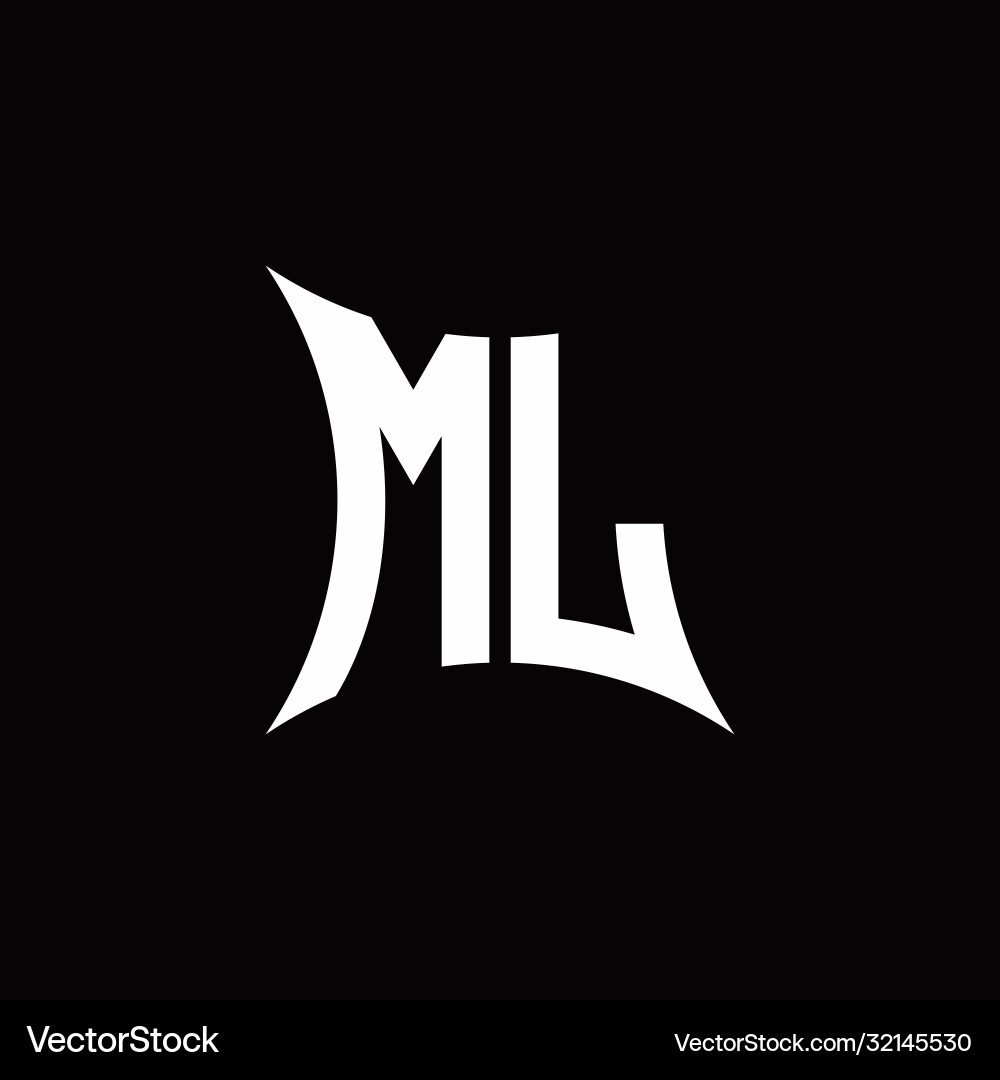 Ml monogram logo with sharped shape design Ml monogram logo with sharped shape design Vector Image
