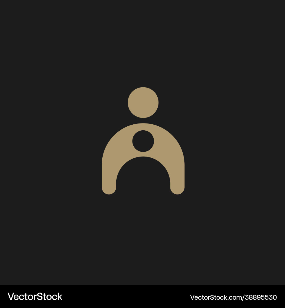 Orphanage logo man with child icon abstract Orphanage logo man with child icon abstract vector image