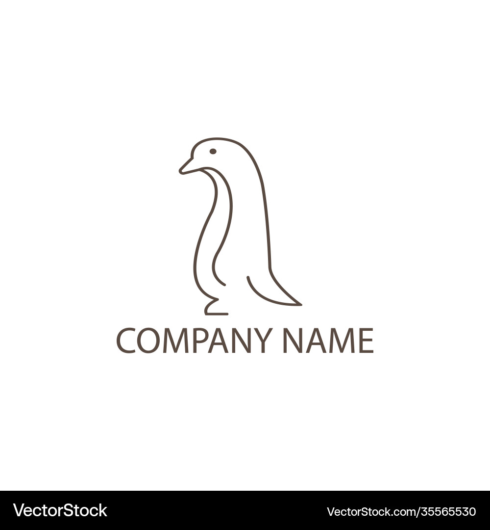 Penguin logo simple line design template Penguin logo simple line design template Vector Image