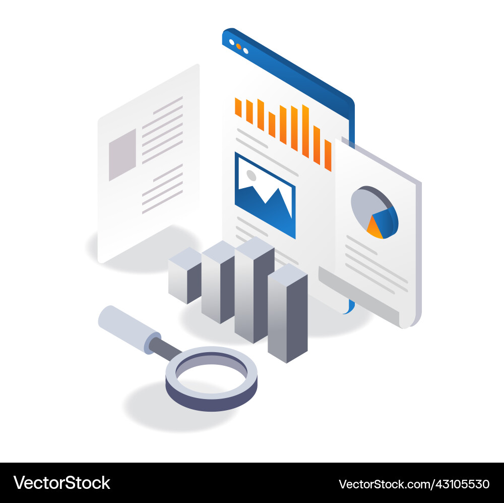 Portfolio image data analysis Vector Image