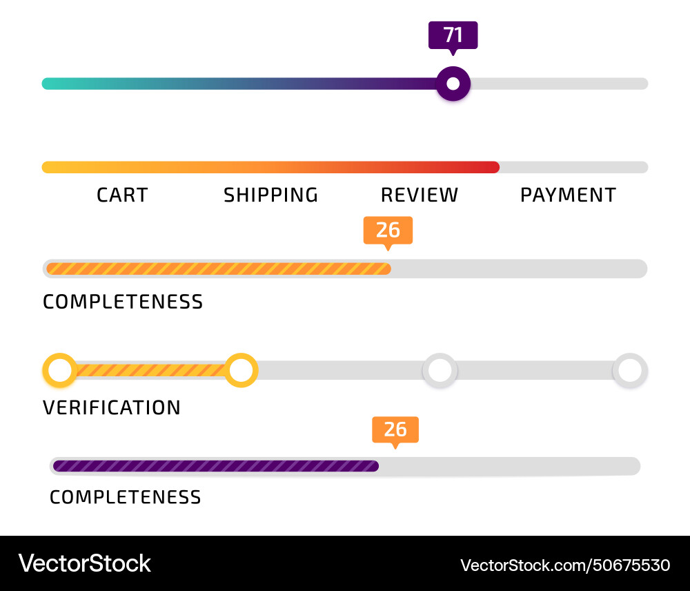 Progress bar infographic design chart numbers Progress bar infographic design chart numbers Vector Image