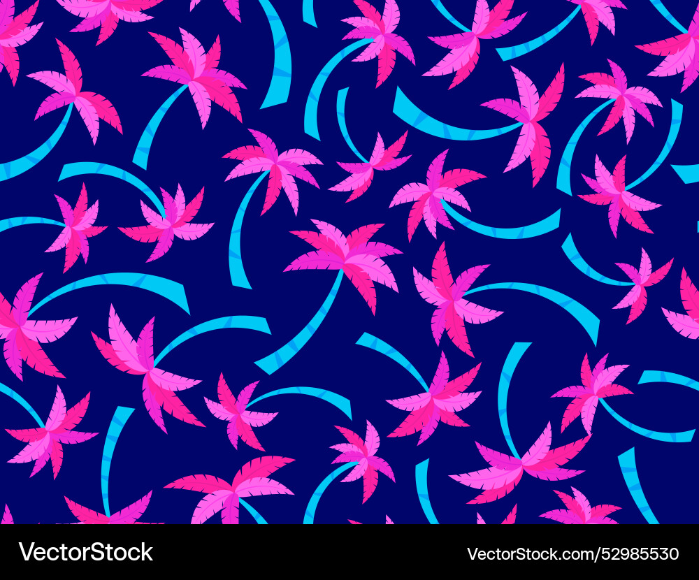 Seamless pattern with colorful palm trees summer Vector Image