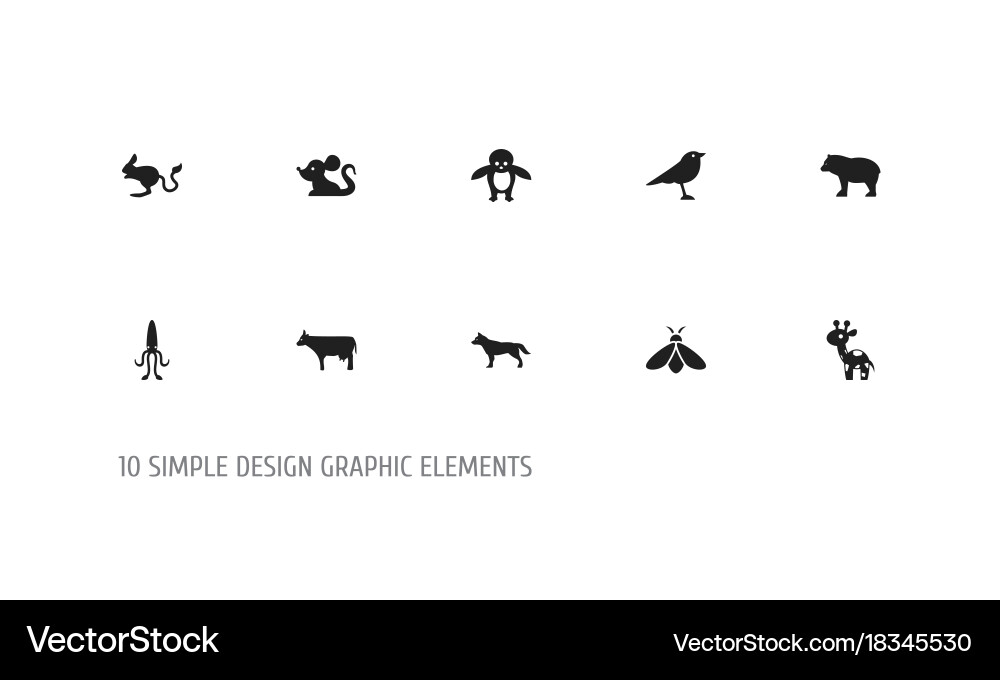 Set of 10 editable zoo icons includes symbols Vector Image