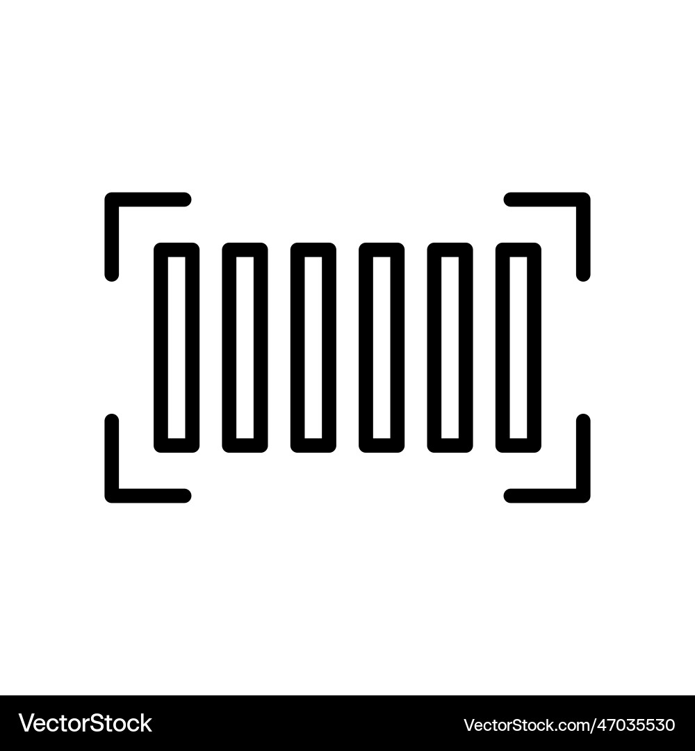 Simple barcode scanning icon or product code Vector Image