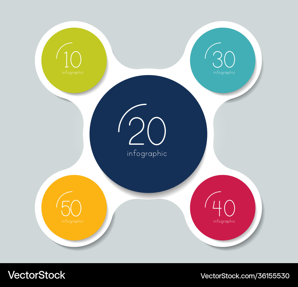Steps elements bubble chart scheme diagram Vector Image