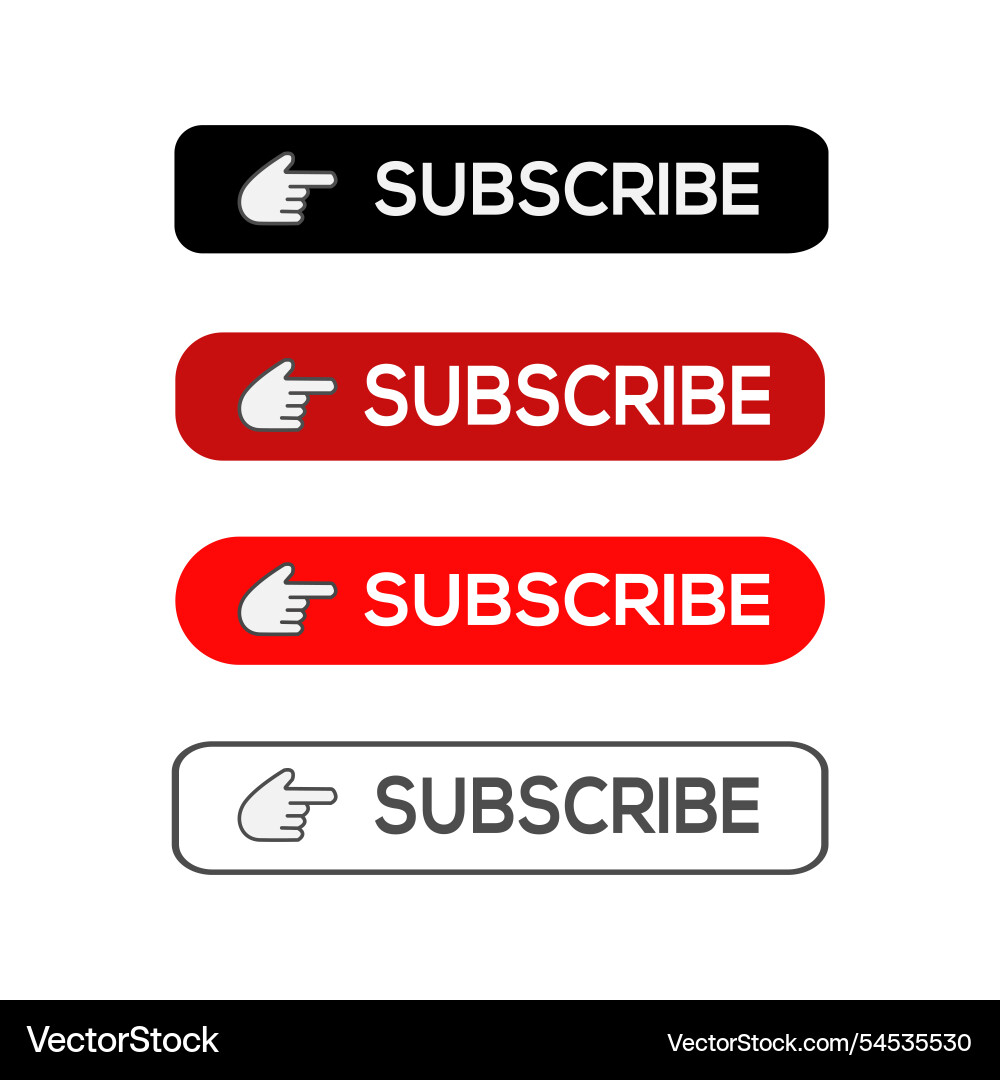 Subscribe bell button and hand cursor Subscribe bell button and hand cursor Vector Image