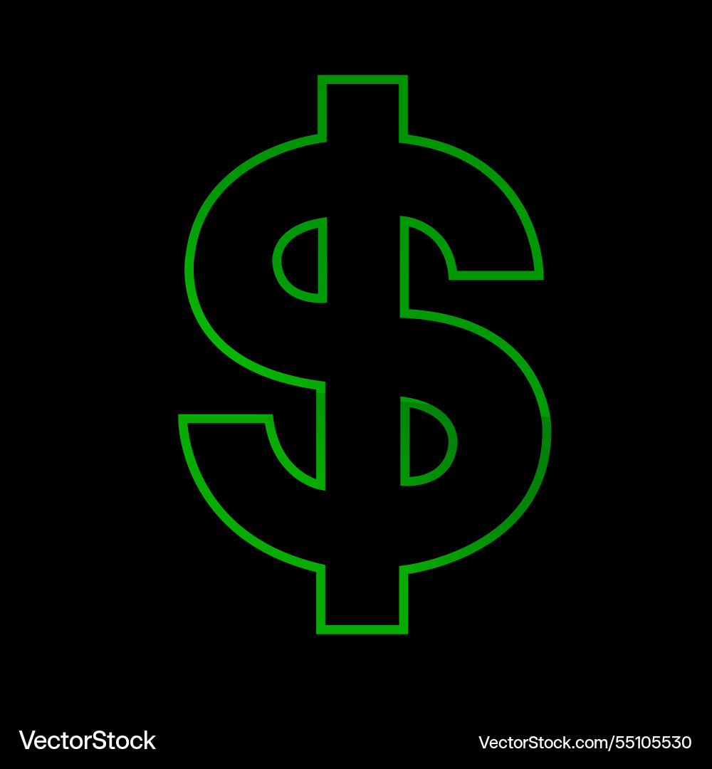 Symbol dollar usd currency Symbol dollar usd currency vector image