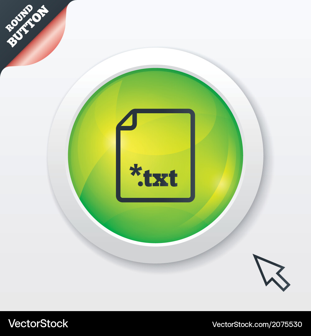 Text file icon download txt doc button Vector Image