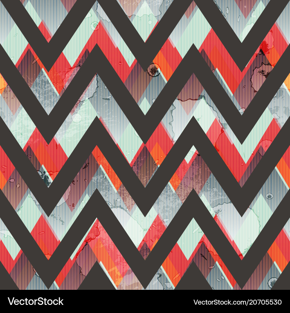 Zigzag grunge seamless pattern vector image