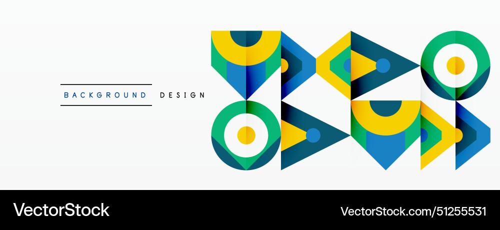 A colorful geometric pattern with ruler Vector Image