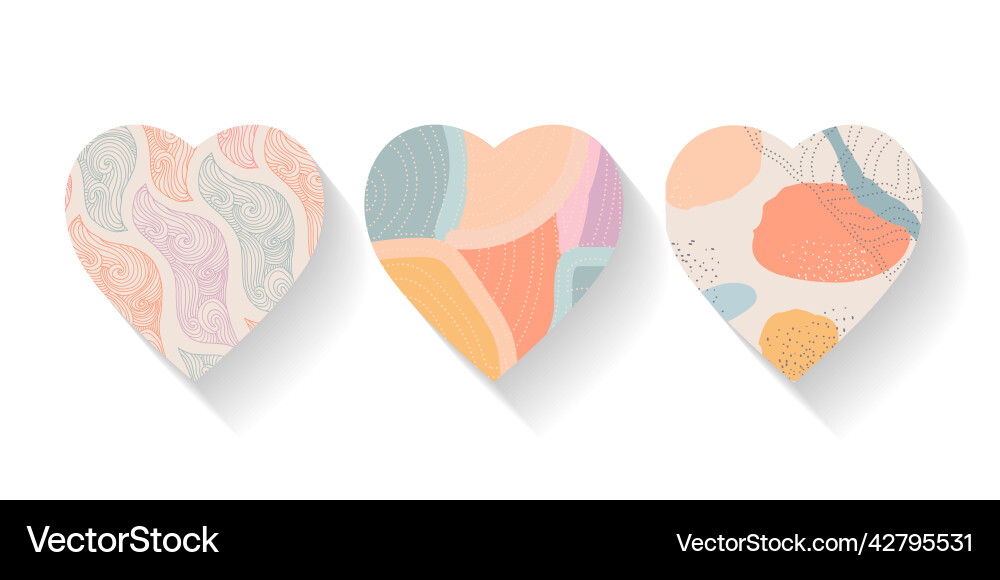 A set abstract hand-drawn pattern in the shape Vector Image
