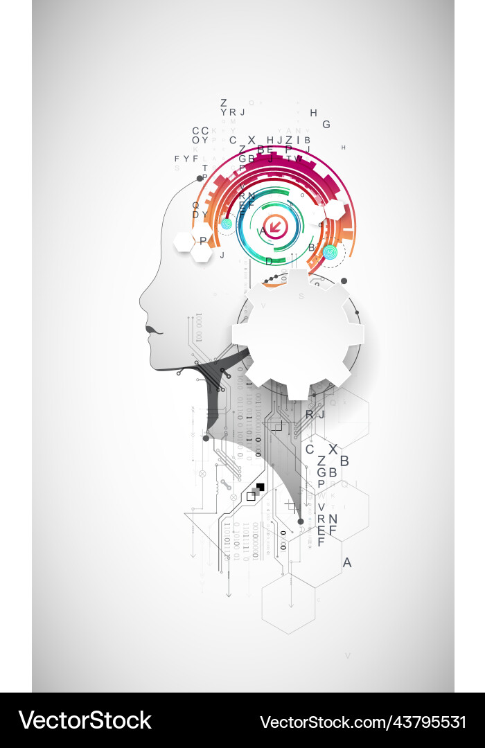 Artificial intelligence technical background Artificial intelligence technical background vector image