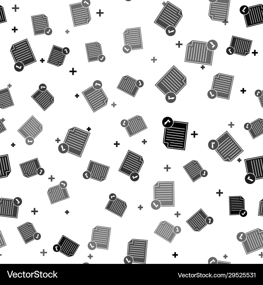 Black document and check mark icon isolated Vector Image