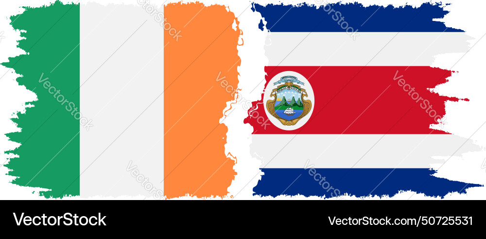 Costa rica und ireland grunge flags verbindung Costa rica und ireland grunge flags verbindung vektorbild