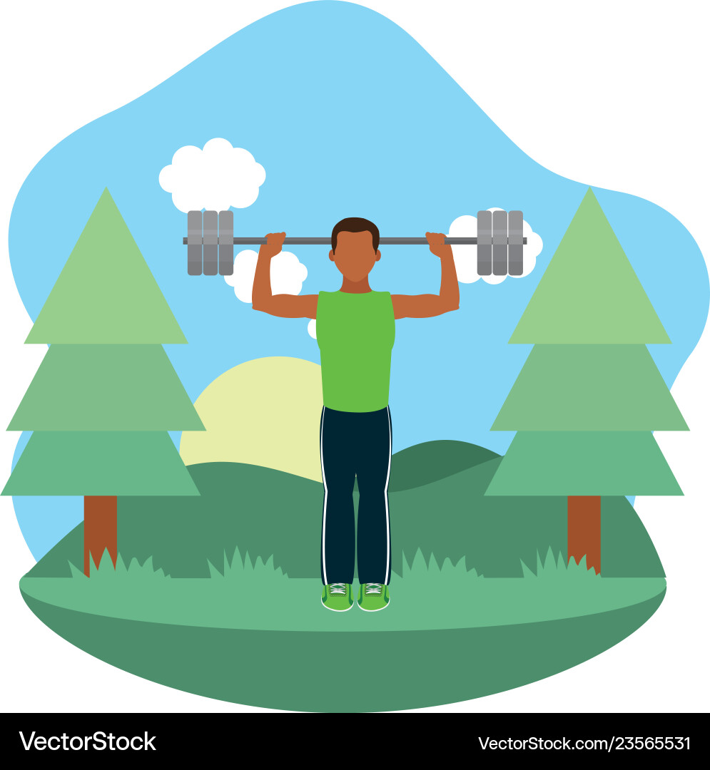 Fit man doing exercise Vector Image