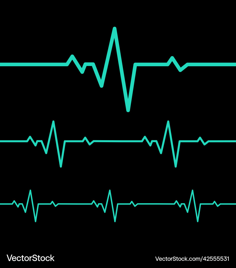 Heartbeat rate and pulse line seamless pattern Heartbeat rate and pulse line seamless pattern vector image