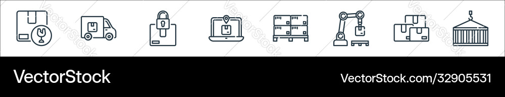 Logistic and delivery line icons linear set Logistic and delivery line icons linear set Vector Image