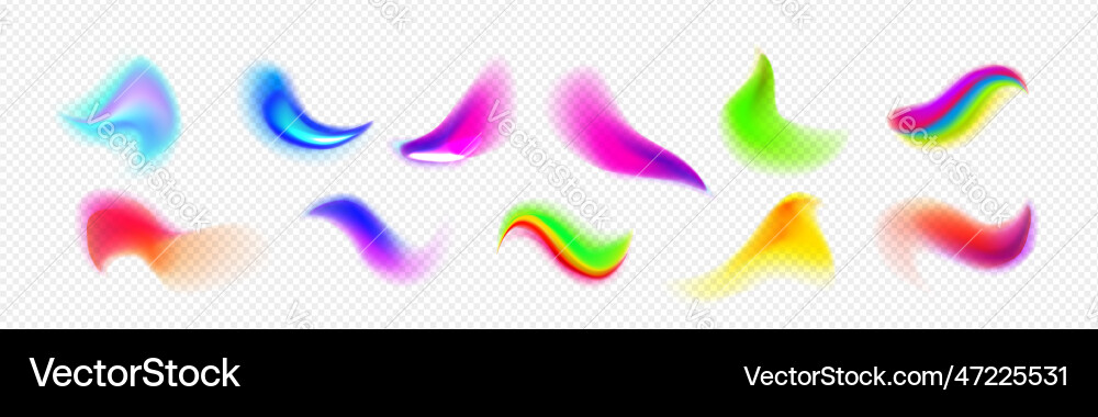 Realistic set of multicolored gradient strokes Realistic set of multicolored gradient strokes vector image