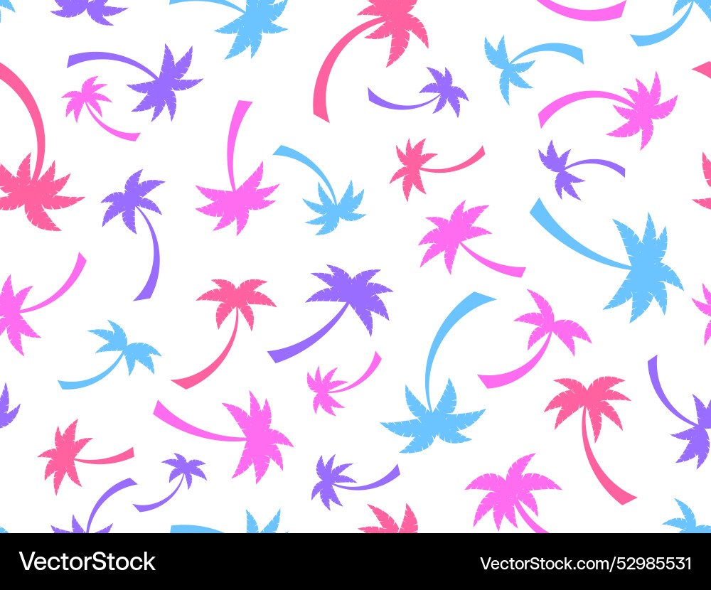 Seamless pattern with colorful palm trees summer Seamless pattern with colorful palm trees summer vector image