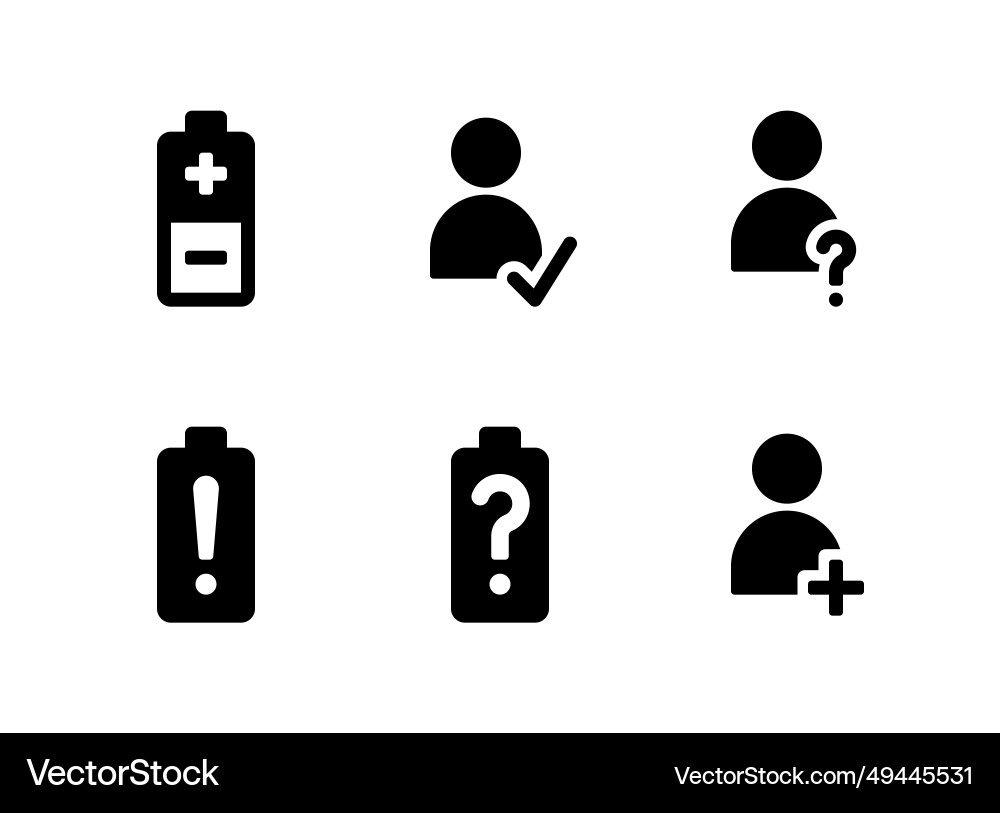 Simple set of user interface related solid icons Vector Image