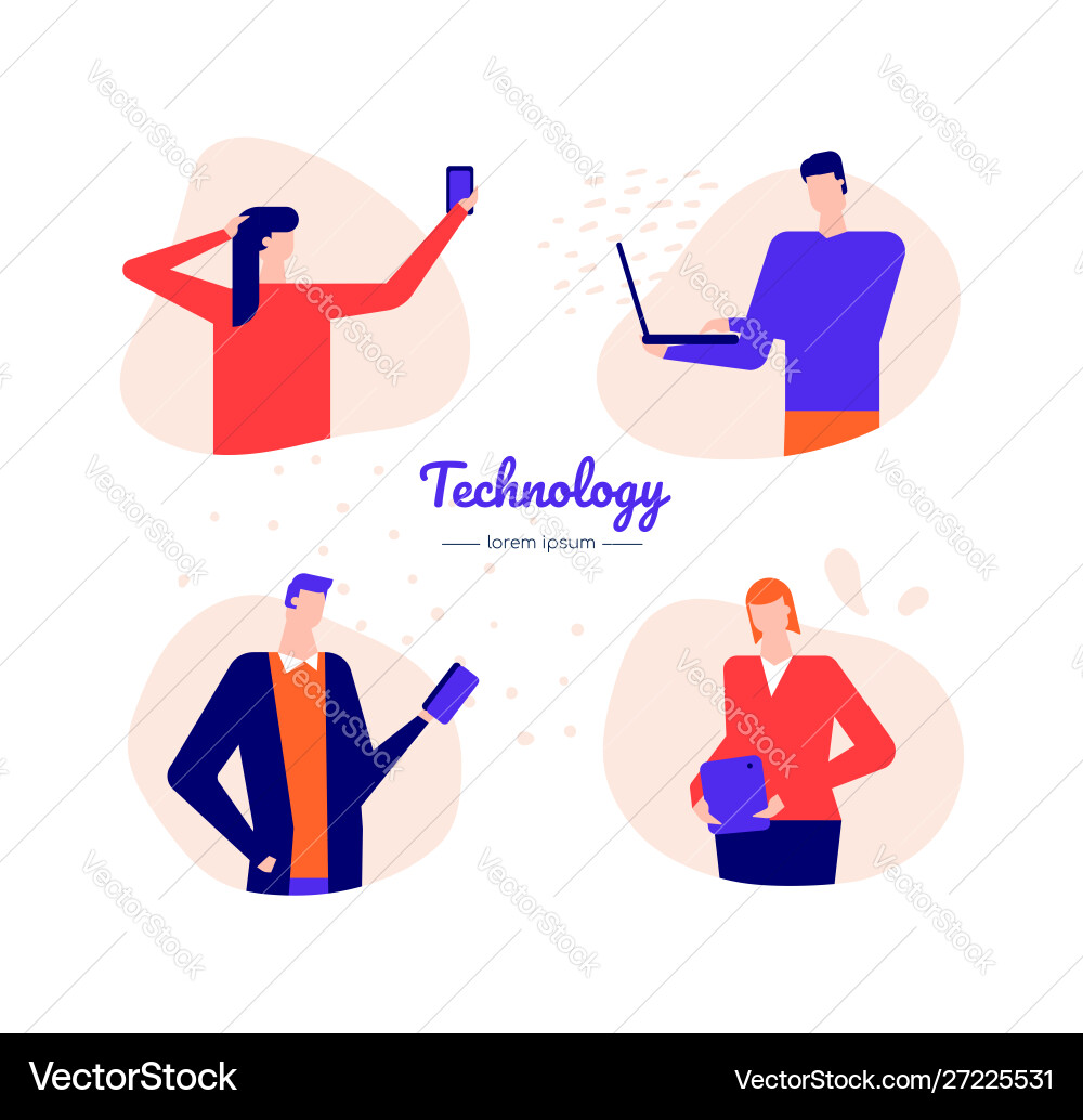 Technology - flat design style characters Technology - flat design style characters vector image