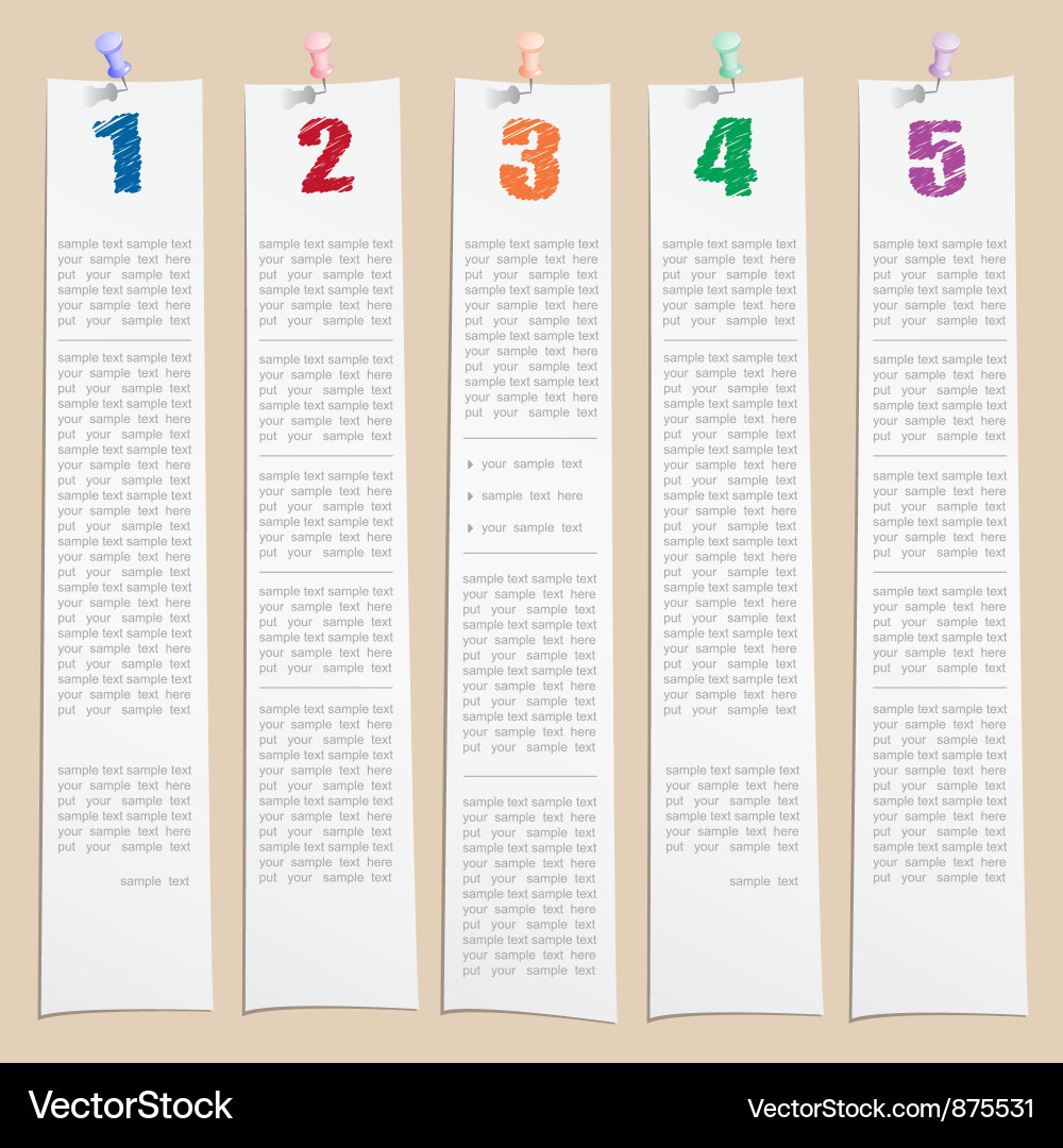 Template with numbers and columns Vector Image