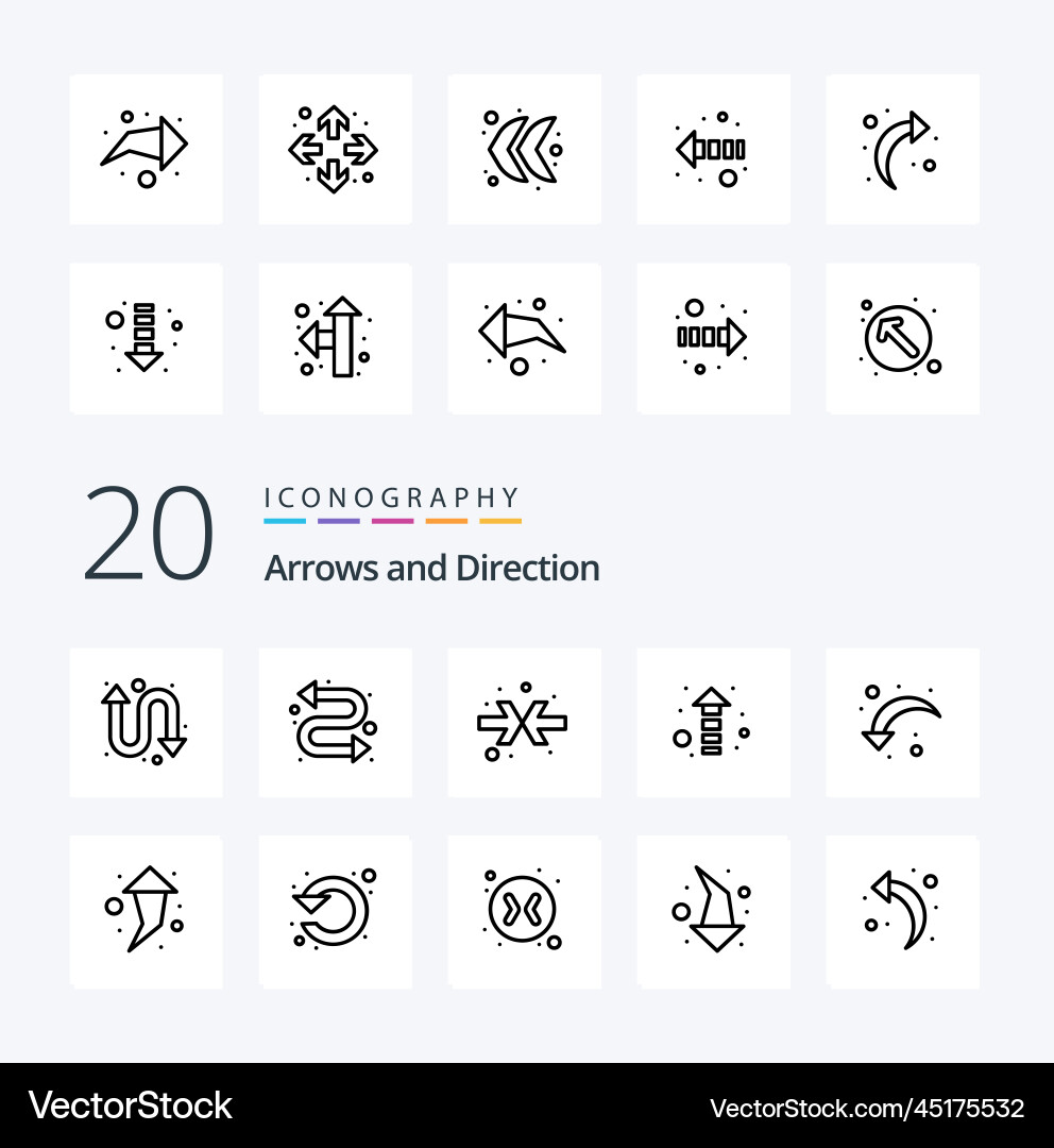 20 arrow line icon pack like refresh up right Vector Image