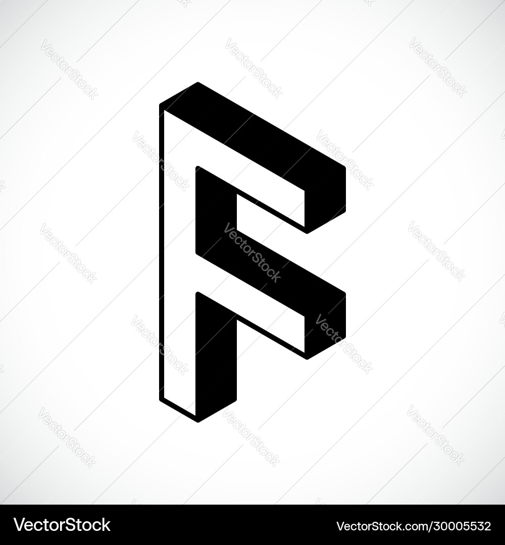 3d letter f logo icon design template element 3d letter f logo icon design template element vector image