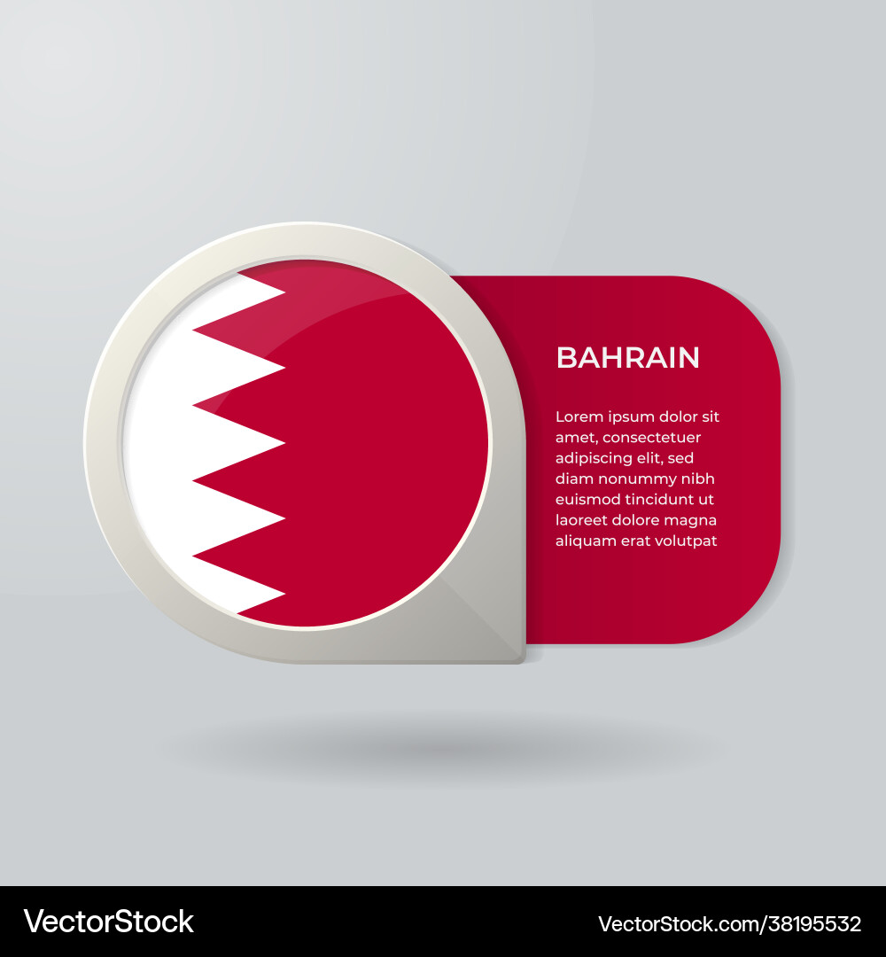 3d map pointer flag nation bahrain 3d map pointer flag nation bahrain Vector Image