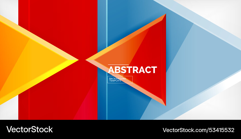 Abstract background - colorful triangles with 3d Vector Image