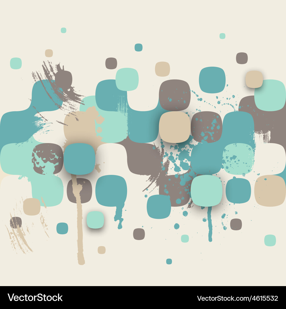 Abstract texture with squares and paint splashes Vector Image