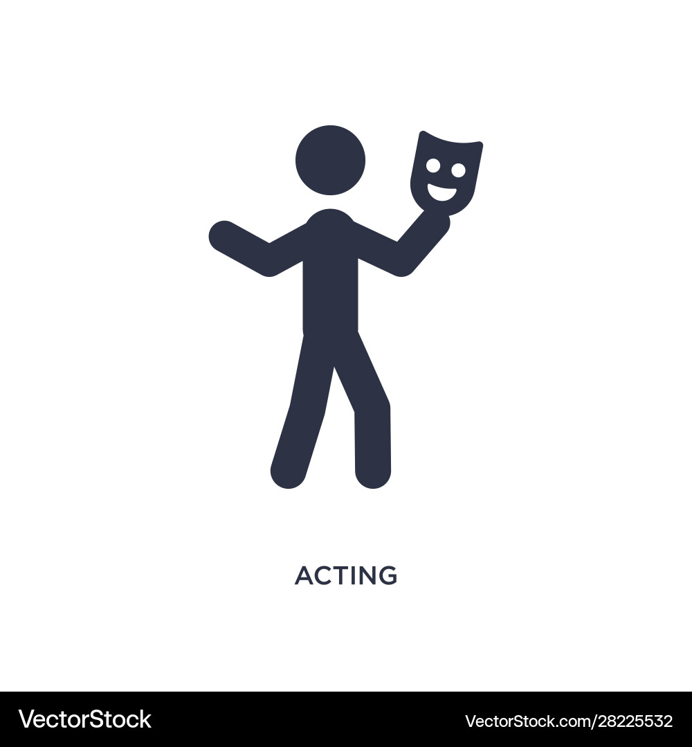 Acting icon on white background simple element Vector Image