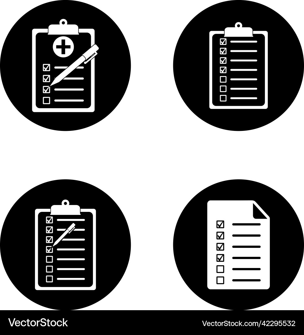 Checklist icon rounded button style eps Vector Image
