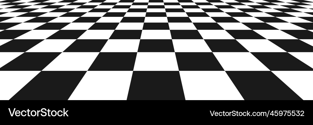 Chess perspective floor background black vector image