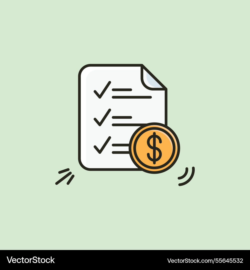 Colored outline invoice icon logo design Vector Image