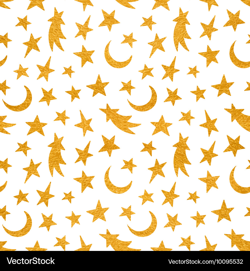 Cosmic Gold Star Pattern Vektorbild