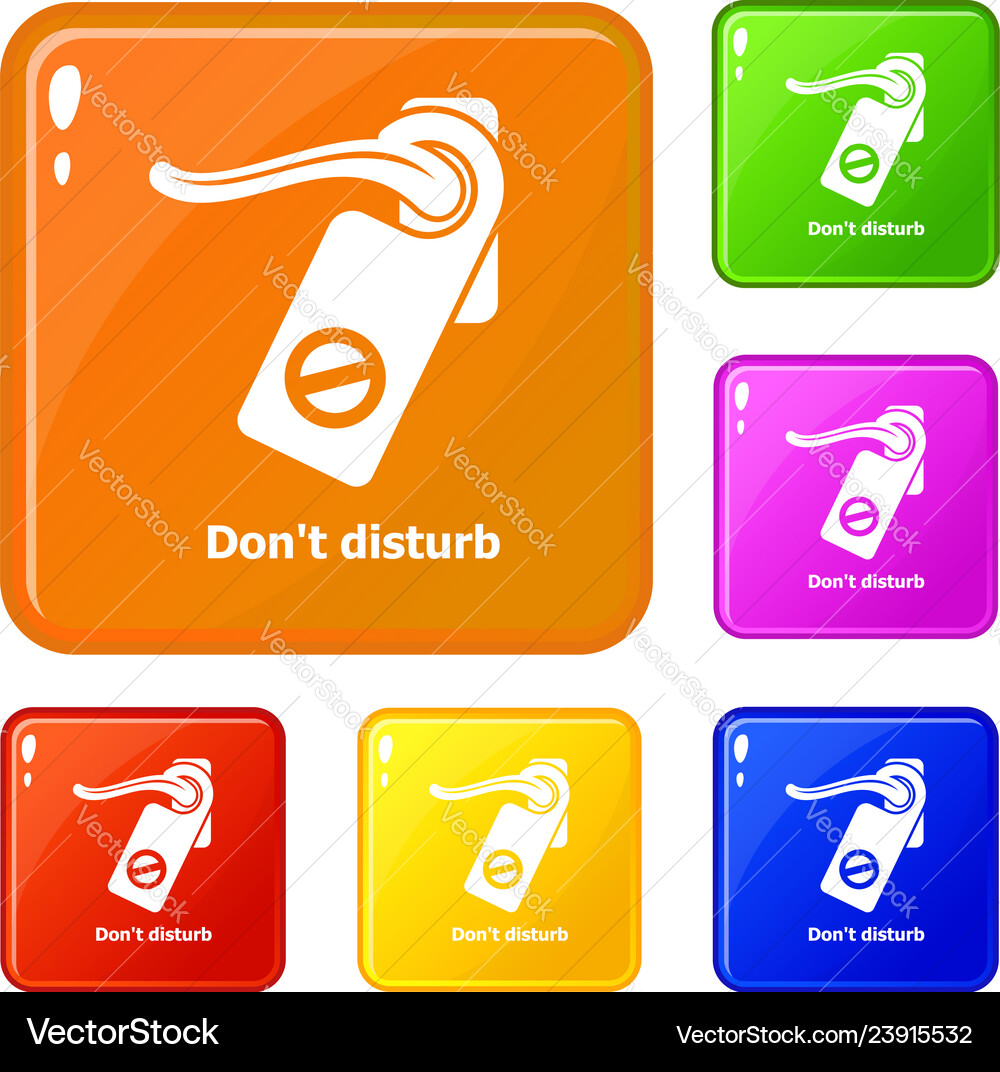 Do not disturb icons set color Vector Image