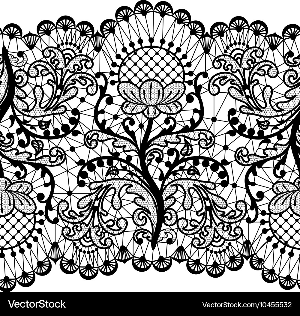 Floral Lace Border Royalty Free Vector Image - VectorStock