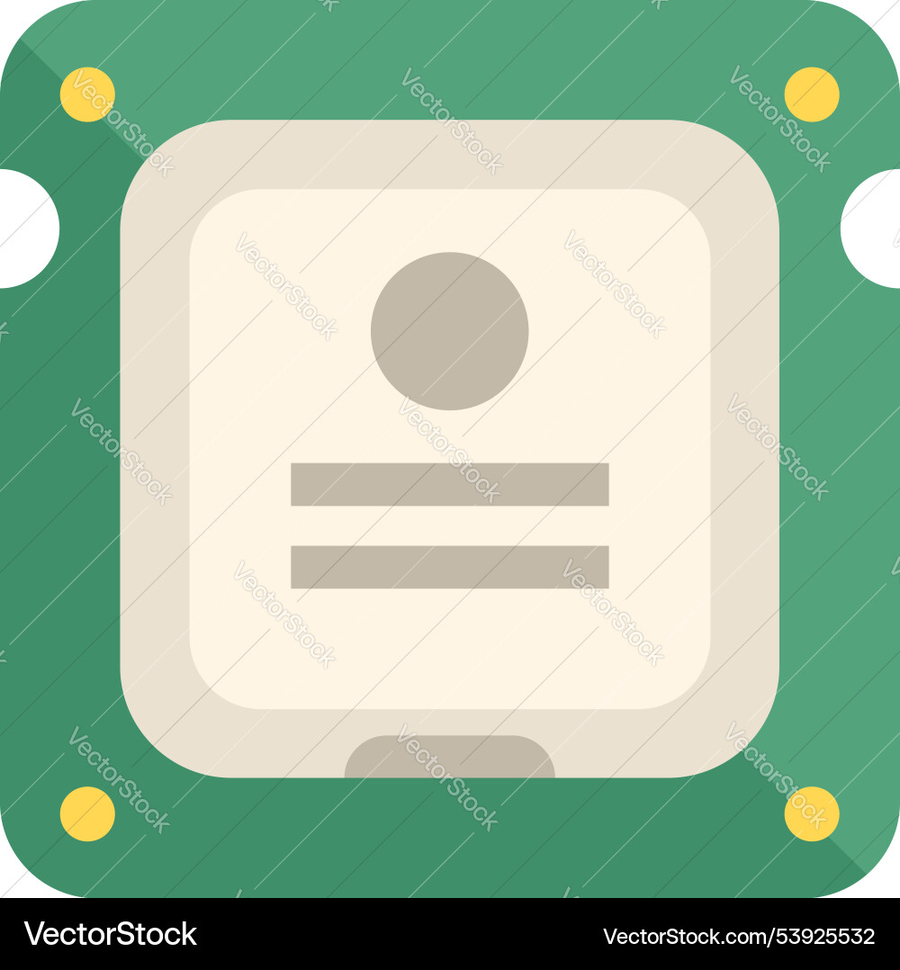 Green cpu processor chip performing operations Vector Image