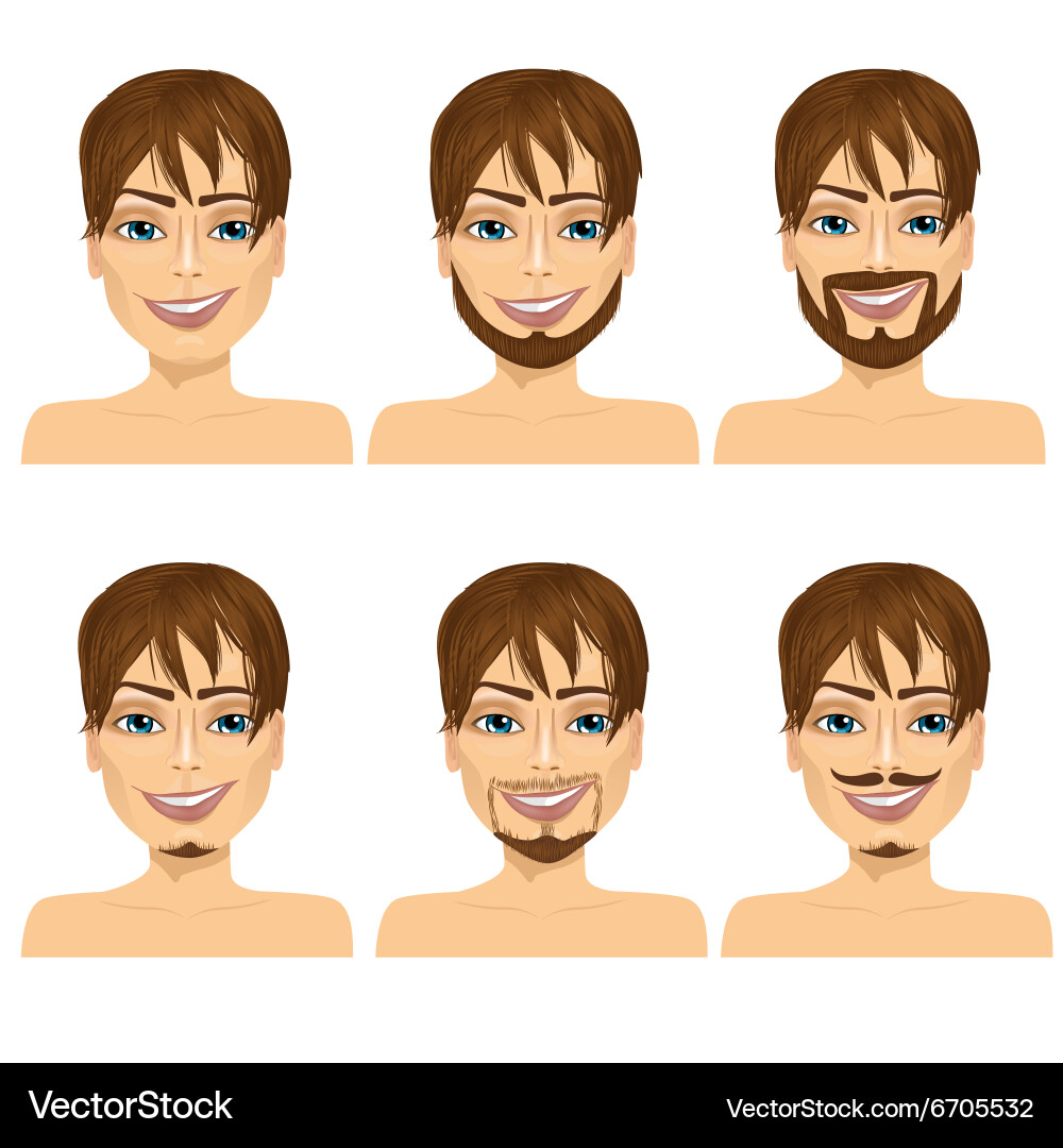 Man with different beard styles Vector Image