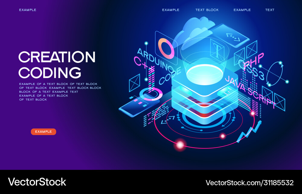 Modern Programming Web Banner vector image